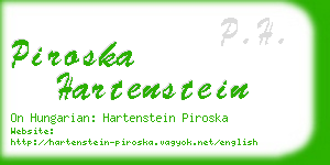 piroska hartenstein business card